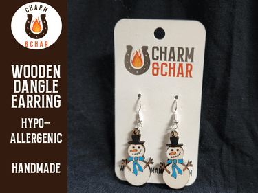 Snowman Dangle Earring - Christmas Fashion Earring - Dangle Earring - Charm and Char